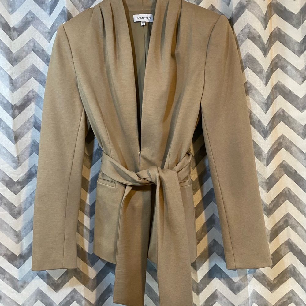 Halston Ana Knit Tie Belted Jacket Size Small - Picture 3 of 8
